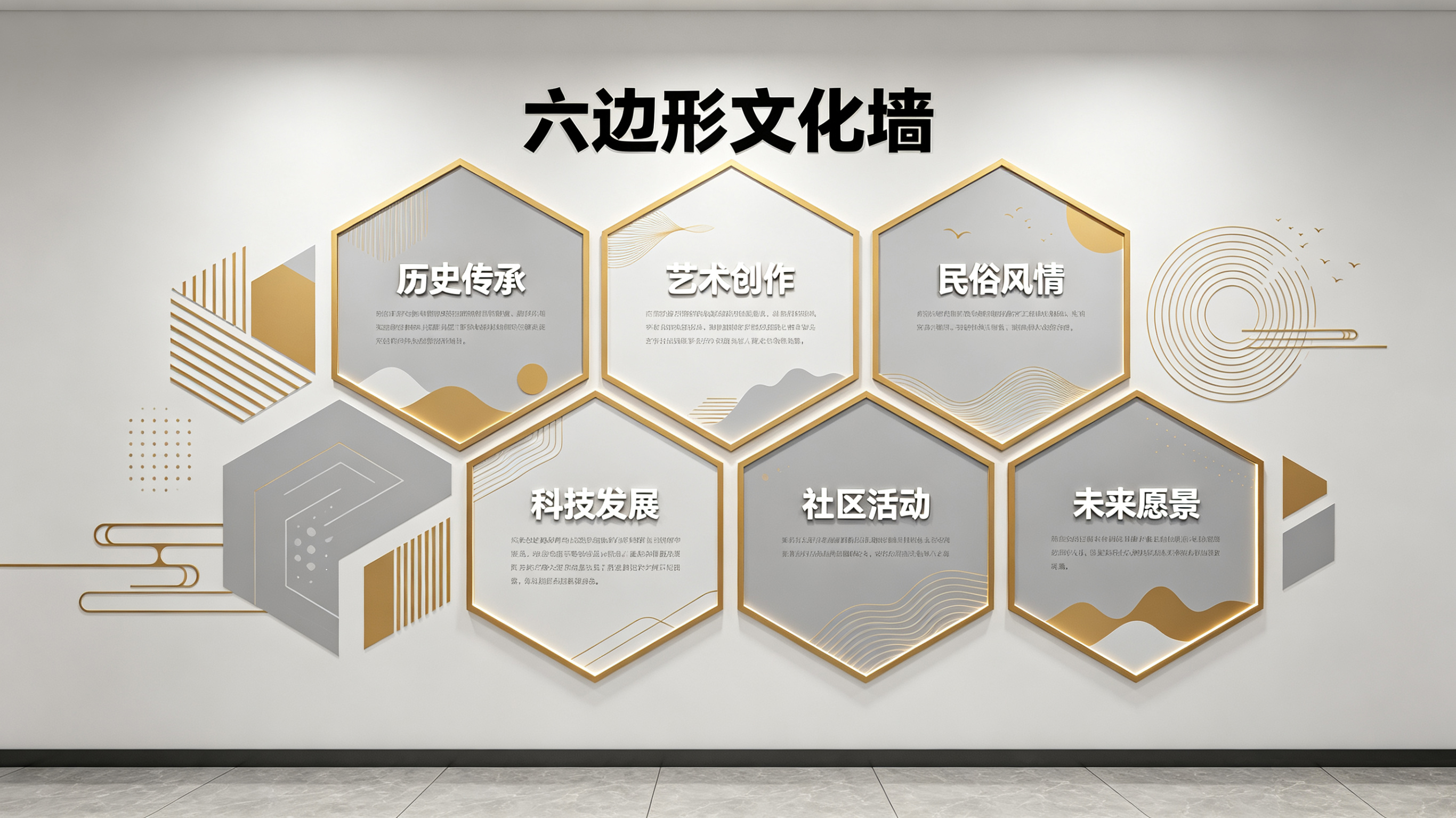 宜昌企业文化墙 | 六边形信息美学
